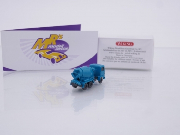 Preview: Wiking 0945 08 # Mercedes Benz 3-achs Betonmischer Baujahr 1965-1975 " wasserblau " 1:160