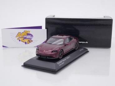 Minichamps 410068474 # Porsche Taycan Turbo S Baujahr 2019 " cherrymetallic " 1:43