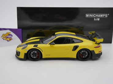 Preview: Minichamps 155068311 # Porsche 911 (991 II) GT2 RS Baujahr 2018 " gelb-carbon " 1:18