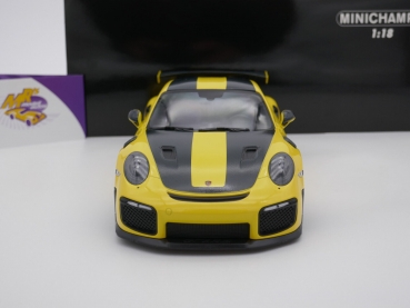 Preview: Minichamps 155068311 # Porsche 911 (991 II) GT2 RS Baujahr 2018 " gelb-carbon " 1:18