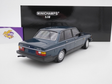 Preview: Minichamps 155171407 # Volvo 240 GL Limousine Baujahr 1986 " petrolmetallic " 1:18