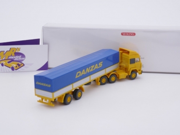 Preview: Wiking 0517 03 # Iveco Pritschensattelzug gelb-blau-silber " Danzas " 1:87