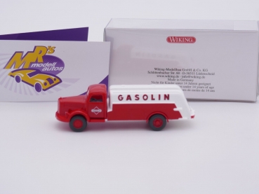 Preview: Wiking 0781 03 # Mercedes Benz Tankwagen Baujahr 1951-1959 rot-weiß " Gasolin " 1:87