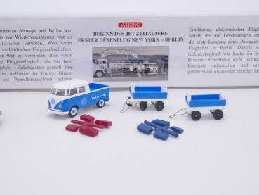 Preview: Wiking 0991 01 # Set Beginn des Jet-Zeitalters VW T1 + MB L322 " Flughafen Tempelhof " 1:87