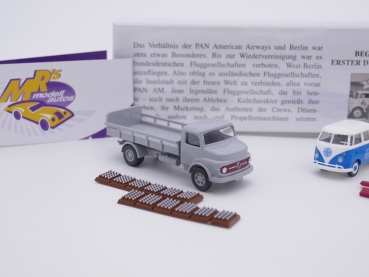 Preview: Wiking 0991 01 # Set Beginn des Jet-Zeitalters VW T1 + MB L322 " Flughafen Tempelhof " 1:87