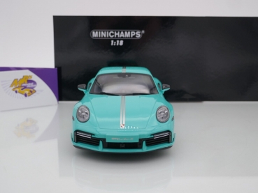 Preview: Minichamps 155069175 # Porsche 911 Turbo S Sport Design Baujahr  2021 " mintgrün " 1:18