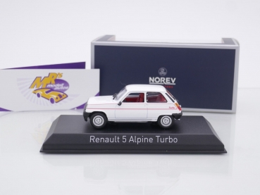 Preview: Norev 510535 # Renault 5 Alpine Turbo Baujahr 1983 " weiß - rot " 1:43
