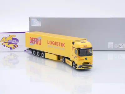 Preview: Herpa 961868 # Mercedes-Benz eActros 600 Kühlkoffer-Sattelzug " DEFRU  " 1:87