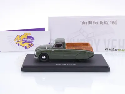 Preview: Autocult 08025 # Tatra 201 Pick-Up Baujahr 1950 " dunkelgrün / Holz " 1:43