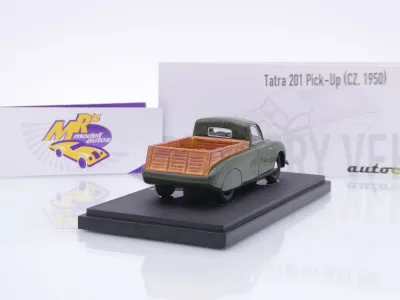 Preview: Autocult 08025 # Tatra 201 Pick-Up Baujahr 1950 " dunkelgrün / Holz " 1:43