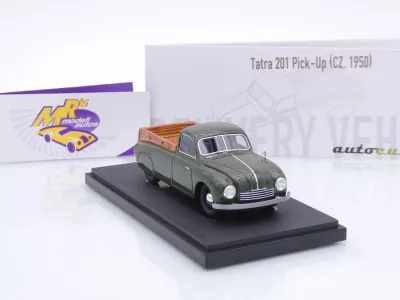 Preview: Autocult 08025 # Tatra 201 Pick-Up Baujahr 1950 " dunkelgrün / Holz " 1:43