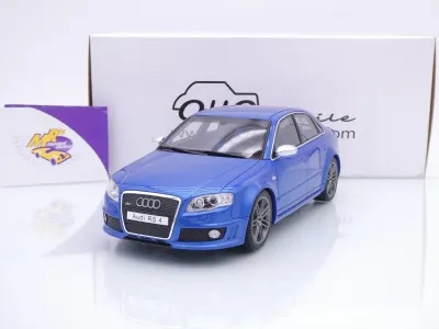 Ottomobile OT1215 # Audi RS4 B7 Limousine Baujahr 2007 " blaumetallic " 1:18