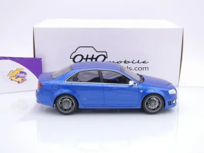 Preview: Ottomobile OT1215 # Audi RS4 B7 Limousine Baujahr 2007 " blaumetallic " 1:18