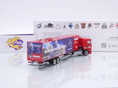 Preview: Herpa 962032 # Iveco S-Way Kühlkoffer-SZ " Penny DEL / Dresdner Eislöwen " 1:87