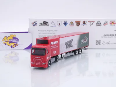 Herpa 962001 # Iveco S-Way Kühlkoffer-SZ " Penny DEL / Augsburger Panther " 1:87