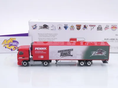 Preview: Herpa 962001 # Iveco S-Way Kühlkoffer-SZ " Penny DEL / Augsburger Panther " 1:87