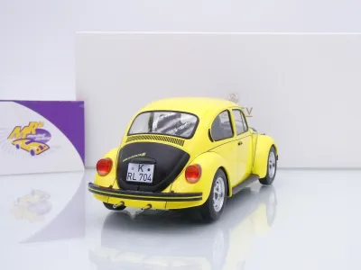 Preview: Norev 188536 # Volkswagen VW Käfer 1303 Baujahr 1973 " Gelb-schwarzer Renner " 1:18