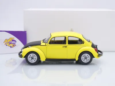 Preview: Norev 188536 # Volkswagen VW Käfer 1303 Baujahr 1973 " Gelb-schwarzer Renner " 1:18