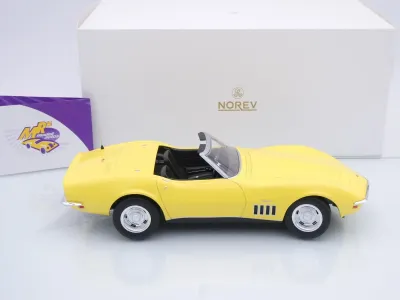 Preview: Norev 189039 # Chevrolet Corvette C3 Cabriolet Baujahr 1969 " Daytonagelb " 1:18