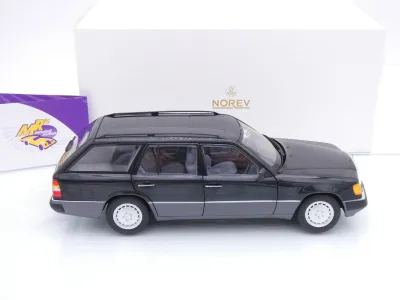 Preview: Norev 183960 # Mercedes-Benz 300 D T-Modell S124 Baujahr 1990 " schwarzblaumetallic " 1:18