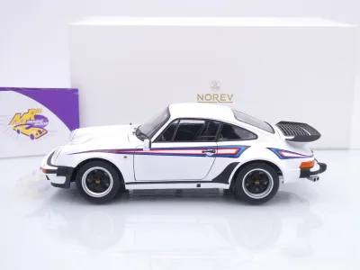 Preview: Norev 187668 # Porsche 911 930 Turbo 3.3 Baujahr 1980 " weiß-blau-rot " 1:18