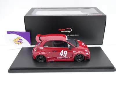 Preview: Top Speed TS0613 # Fiat Abarth 595 LB-Works X Abas Works 2024 " dunkelrot " 1:18