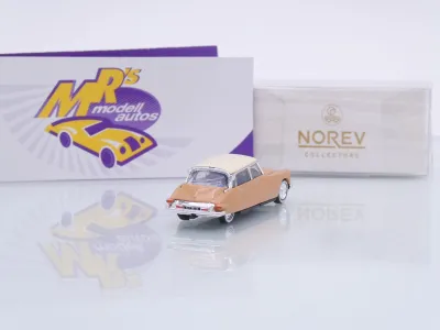 Preview: Norev 157090 # Citroen DS 19 Baujahr 1959 " hellbraun-weiß Ecaille Blonde " 1:87