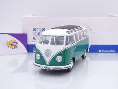 Solido S1813403 # Volkswagen VW T1 Samba Bus Baujahr 1962 " weiß-grün " 1:18