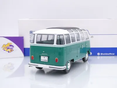 Preview: Solido S1813403 # Volkswagen VW T1 Samba Bus Baujahr 1962 " weiß-grün " 1:18