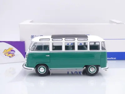 Preview: Solido S1813403 # Volkswagen VW T1 Samba Bus Baujahr 1962 " weiß-grün " 1:18
