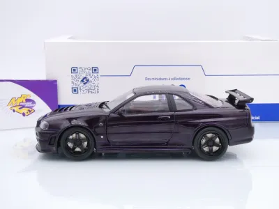 Preview: Solido S1804311 # Nissan Skyline (R34) GT-R Z-Tune Baujahr 1999 " lilamet " 1:18