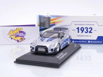 Solido S4311211 # Nissan Skyline GT-R R34 Liberty Walk Baujahr 2020 " silber-blau " 1:43