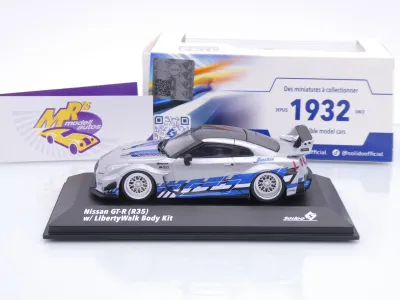 Preview: Solido S4311211 # Nissan Skyline GT-R R34 Liberty Walk Baujahr 2020 " silber-blau " 1:43