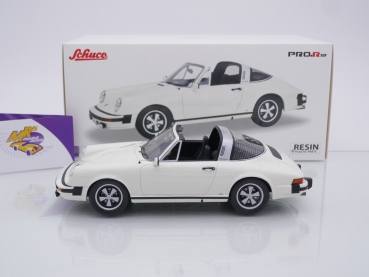 Preview: Schuco 00257 # Porsche 911 Targa Baujahr 1977 in " cremeweiß " 1:18
