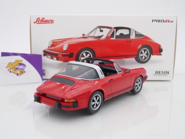Preview: Schuco 00487 # Porsche 911 Targa Baujahr 1977 " indischrot " 1:18