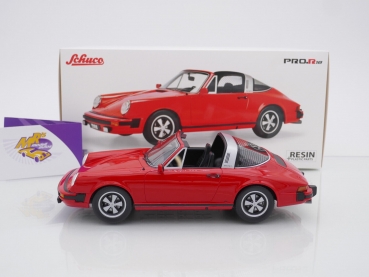 Preview: Schuco 00487 # Porsche 911 Targa Baujahr 1977 " indischrot " 1:18