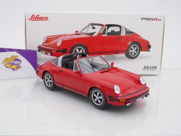 Preview: Schuco 00487 # Porsche 911 Targa Baujahr 1977 " indischrot " 1:18