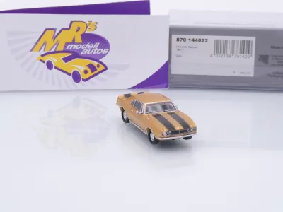 Preview: Minichamps 870144022 # Chevrolet Camaro Coupe Baujahr 1967 " gold-schwarz " 1:87