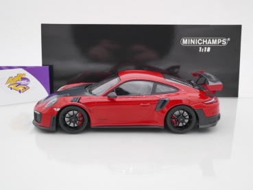 Preview: Minichamps 155068307 # Porsche 911 GT2 RS (991.2) Baujahr 2018 " indischrot-carbon " 1:18