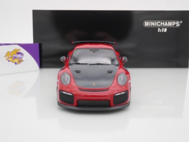 Preview: Minichamps 155068307 # Porsche 911 GT2 RS (991.2) Baujahr 2018 " indischrot-carbon " 1:18