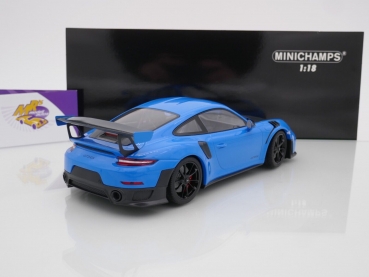 Preview: Minichamps 155068308 # Porsche 911 GT2 RS (991.2) Baujahr 2018 " hellblau-carbon " 1:18