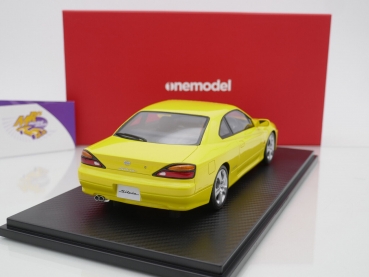 Preview: Onemodel 26 # Nissan Silvia S15 Spec-S Coupe Baujahr 2000 " Yellow " 1:18