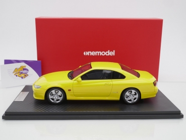 Preview: Onemodel 26 # Nissan Silvia S15 Spec-S Coupe Baujahr 2000 " Yellow " 1:18