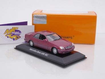 Maxichamps 940032601 # Mercedes-Benz 600 SEC (C140) Baujahr 1992 " dunkelrotmetallic " 1:43