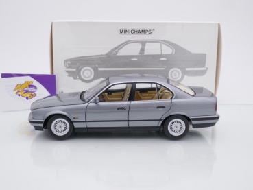 Preview: Minichamps 100024008 # BMW 535i (E34) Limousine Baujahr 1988 " graumetallic " 1:18