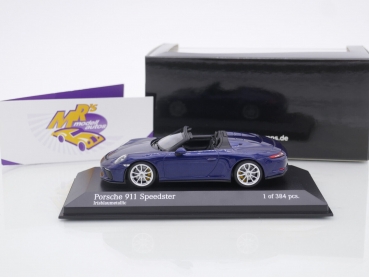 Preview: Minichamps 410061132 # Porsche 911 Speedster Cabrio Baujahr 2019 " irisblau " 1:43