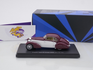 Preview: Autocult Avenue 60090 # Bugatti Type 43 Coupe Uhlik Baujahr 1927 " dunkelrot-weiß " 1:43