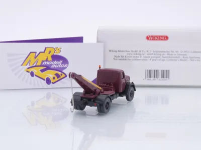 Preview: Wiking 0631 05 # Magirus-Deutz Abschleppwagen Baujahr 1958-64 " weinrot " 1:87