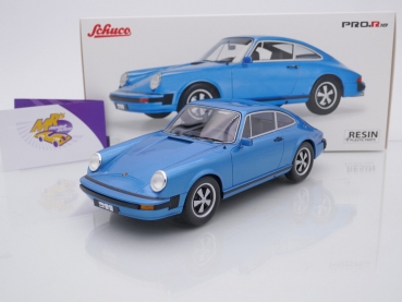 Schuco Pro.R18 00297 # Porsche 911 Coupe Baujahr 1974 " hellblaumetallic " 1:18