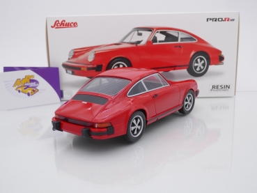 Preview: Schuco Pro.R18 00256 # Porsche 911 Coupe Baujahr 1974 " indischrot " 1:18